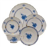 Herend Chinese Bouquet Blue Five Piece Place Setting