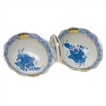 Herend Chinese Bouquet Blue Twin Salt