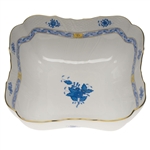 Herend Chinese Bouquet Blue Square Salad Bowl