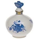 Herend Chinese Bouquet Blue Perfume Bottle With Butterfly
