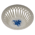 Herend Chinese Bouquet Blue Open Weave Basket