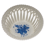 Herend Chinese Bouquet Blue Open Weave Basket