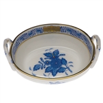Herend Chinese Bouquet Blue Basket With Handles