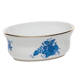 Herend Mini Oval Bowl Chinese Bouquet Blue
