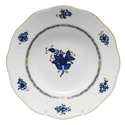 Herend Chinese Bouquet Black Sapphire Rim Soup Plate
