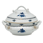 Herend Chinese Bouquet Black Sapphire Tureen with Branch Handles