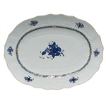Herend Chinese Bouquet Black Sapphire Platter