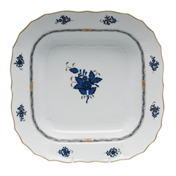 Herend Chinese Bouquet Black Sapphire Square Fruit Dish