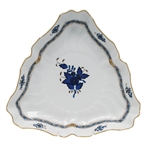 Herend Chinese Bouquet Black Sapphire Triangle Dish