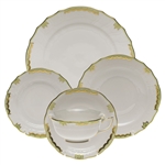 Herend Princess Victoria Green Five Piece Place Setting