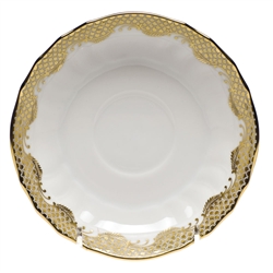 Herend Fish Scale Gold Canton Saucer