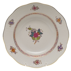 Herend Chinese Bouquet Multicolor Rim Soup Plate