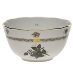 Herend Chinese Bouquet Black Round Serving Bowl