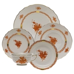 Herend Chinese Bouquet Rust Five Piece Place Setting