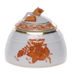 Herend Chinese Bouquet Rust Honey Pot