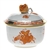 Herend Chinese Bouquet Rust Covered Sugar With Rose
