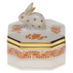 Herend Chinese Bouquet Rust Bunny Box