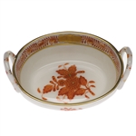 Herend Chinese Bouquet Rust Basket With Handles