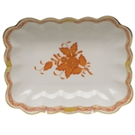 Herend Chinese Bouquet Rust Oblong Dish