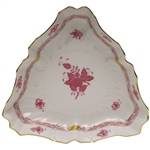 Herend Chinese Bouquet Raspberry Triangle Dish