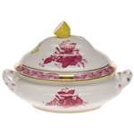 Herend Chinese Bouquet Raspberry Mini Tureen With Lemon