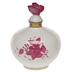 Herend Chinese Bouquet Raspberry Perfume Bottle With Butterfly