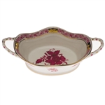 Herend Chinese Bouquet Raspberry Basket With Handles