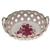 Herend Chinese Bouquet Raspberry Openwork Basket With Handles
