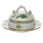 Herend Chinese Bouquet Green Covered Butter Dish