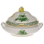 Herend Chinese Bouquet Green Mini Tureen With Lemon