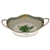 Herend Chinese Bouquet Green Basket With Handles