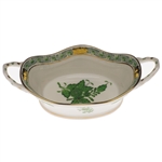 Herend Chinese Bouquet Green Basket With Handles