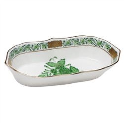 Herend Narrow Pin Dish Chinese Bouquet Green