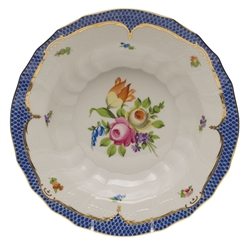 Herend Printemps Blue Rim Soup Motif #1