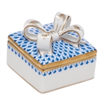 Herend China Box with Bow Sapphire Fishnet