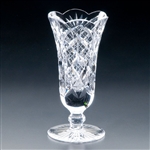 Heritage Irish Crystal Cathedral 8 inch Footed Flared Vase Scalloped