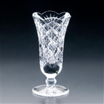 Heritage Irish Crystal Cathedral 6 inch Footed Flared Vase Scalloped