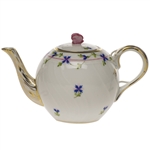 Herend Blue Garland Tea Pot With Butterfly