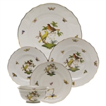 Herend Rothschild Bird Five Piece Place Setting Motif #6