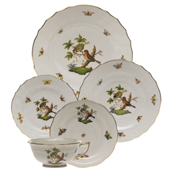 Herend Rothschild Bird Five Piece Place Setting Motif #10