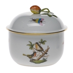 Herend Rothschild Bird Covered Sugar With Strawberry