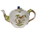 Herend Rothschild Bird Tea Pot With Cranberry