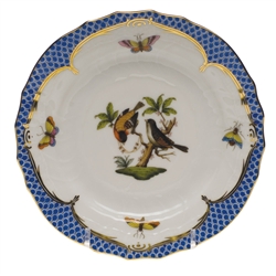 Herend Rothschild Bird Blue Bread & Butter Plate Motif #12