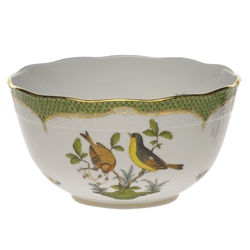 Herend Rothschild Bird Green Round Serving Bowl