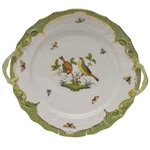 Herend Rothschild Bird Green Chop Plate With Handles