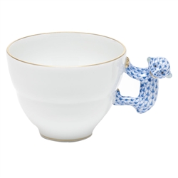 Herend Mug with Monkey Handle Blue Fishnet