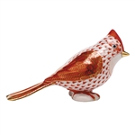 Herend Tufted Titmouse Bird Rust Figurine