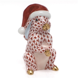 Herend Santa Bunny Figurine Rust Fishnet