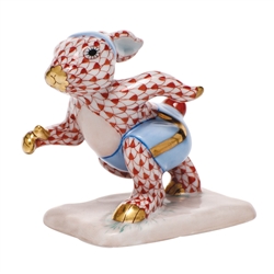Herend Running Bunny Figurine Rust Fishnet