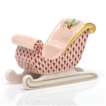 Herend Holiday Sleigh Figurine Rust Fishnet